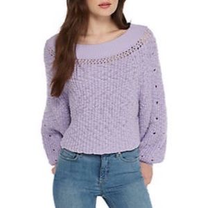 Free People Pandora Boatneck Purple Sweater Top
